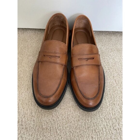 Express Brown Faux Leather Penny Loafers Size 10